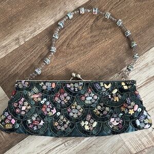 Embellished Multicolor Clutch Bag